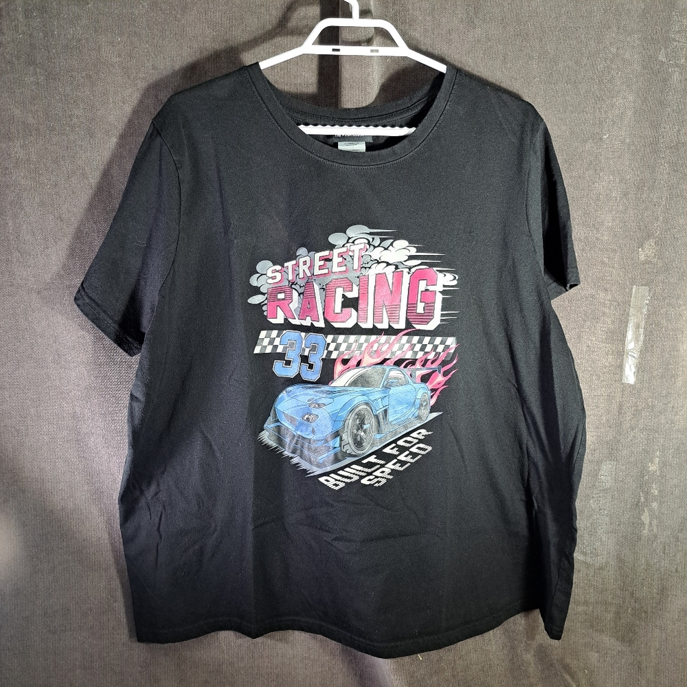 The Pink Closet Street Racing 33 Built For Speed Black Graphic Tee VG 3X